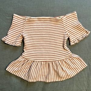 Target ‘Who What Wear’ striped peplum top - size xsmall. Gently used.